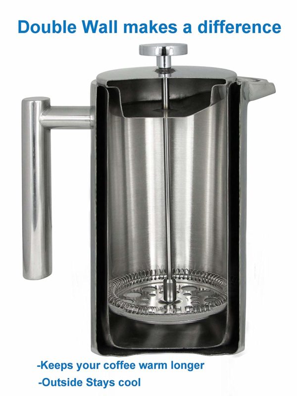 French Press Double-Wall Stainless Steel Mirror Finish (1.5L)